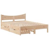 Bedframe met lades massief grenenhout 140x200 cm - thumbnail