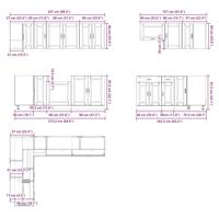 11-delige Keukenkastenset Porto bewerkt hout glanzend wit - thumbnail