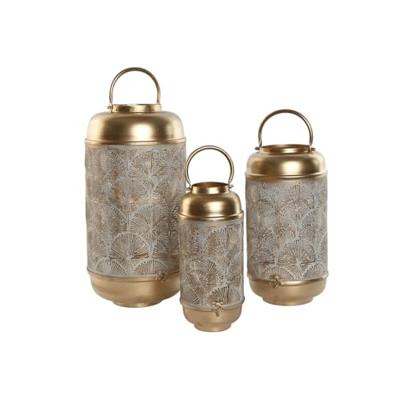 Set van placemats Home ESPRIT Wit Gouden Metaal 25 x 25 x 49 cm