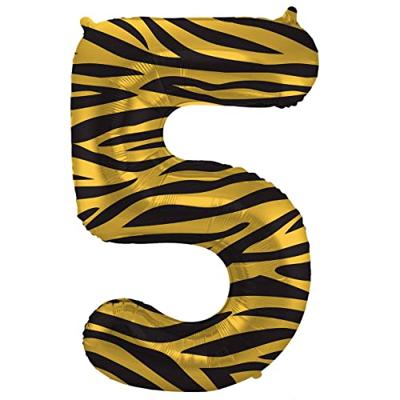 Folieballon Cijfer 6 Tijger Chic (86cm)