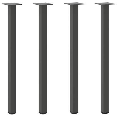 Salontafelpoten 4 st 72-74 cm staal antraciet