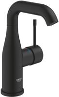 Grohe Essence New 1-gats wastafelkraan m-size m. gladde body voorsprong 11.4cm phantom black 24176kf1 - thumbnail