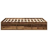 Bedframe zonder matras 200x200 cm bewerkt hout oud hout - thumbnail