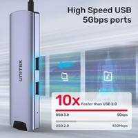 Unitek H1112F actieve HUB USB-C 5 Gbps, HDMI RJ-45 PD 100 W - thumbnail