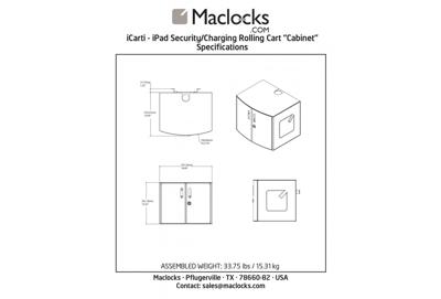 Compulocks Tablet / Laptop Charging Cabinet For Counter Top or Wall Mount UK Power Plug - Cabinet unit - for 16 tablets
