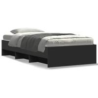 Bedframe bewerkt hout zwart 90x200 cm - thumbnail
