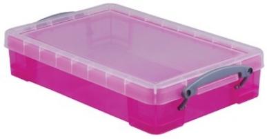 Really Useful Box opbergdoos 4 liter, transparant roze Really Useful Box opbergdoos 4 liter, transparant roze