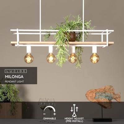 Lucide MILONGA - Hanglamp - 4xE27 - Wit