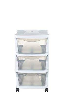 Bama Insieme Ladesysteem met Wieltjes 3 Laden 36x40x62 cm Wit/Transparant