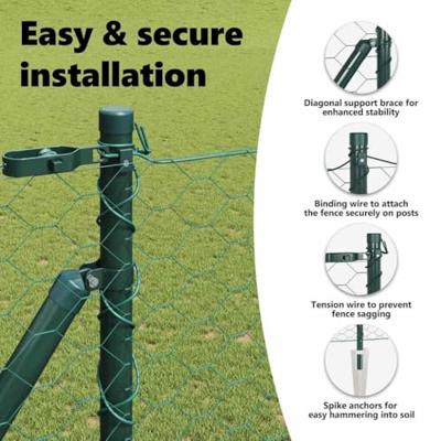 VidaXL Afrasteringspaal groen 10 x 1,6 m (50 mm gaas) staal en pvc