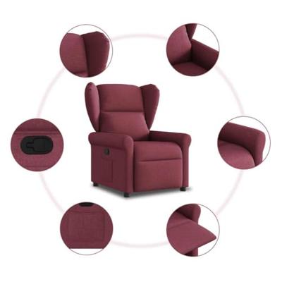 Fauteuil verstelbaar stof wijnrood Fauteuil verstelbaar stof wijnrood