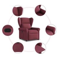 Fauteuil verstelbaar stof wijnrood - thumbnail