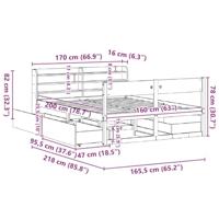 Bedframe zonder matras massief grenenhout 160x200 cm - thumbnail