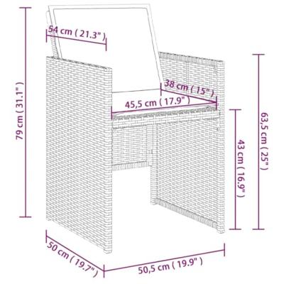 13-delige Tuinset met kussens poly rattan beige - thumbnail