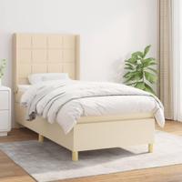 Boxspring met matras stof crèmekleurig 90x200 cm - thumbnail