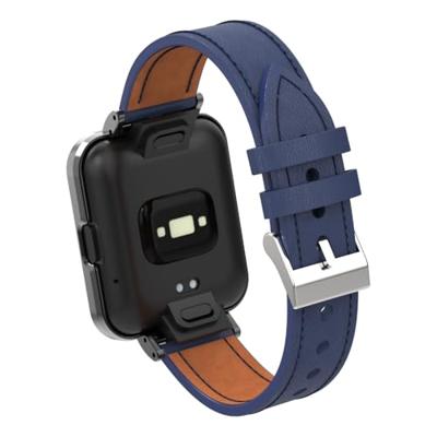 Leren band met case - Donkerblauw - Xiaomi Redmi Watch 2 (Lite) - thumbnail