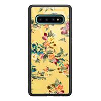 Samsung Galaxy S10 Plus glazen hardcase - Florals for days - thumbnail