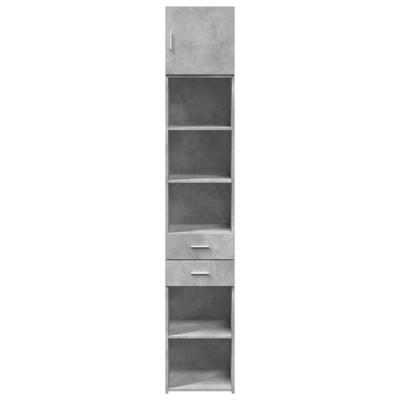 Opbergkast smal 40x42,5x225 cm bewerkt hout betongrijs - thumbnail