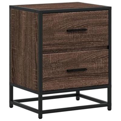 Nachtkastjes 2 st 40x31x50 cm bewerkt hout bruin eikenkleurig