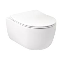 Plieger Kansas wandclosetpack met compact wandcloset diepspoel spoelrandloos 36x49cm inclusief softclose slim closetzitting en lift-off glans wit KANSASPACK WHITE COMPACT - thumbnail