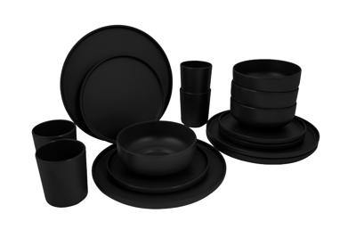 Bo-camp Industrial Patom 100% Melamine 16 Delig Servies