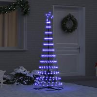 LED Kerstboom met 230 LED Blauw 138.5 x 138.5 x 399 cm Metaal - thumbnail