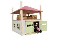 Kids Globe globe houten hooiberg met berging 1:32 roze - thumbnail
