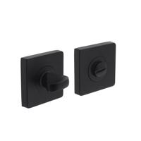 Intersteel toilet-/badkamersluiting met vierkant rozet - 55x55 mm - mat zwart - thumbnail