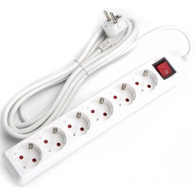 Stekkerdoos met Schakelaar - 3680W - 6 Stopcontacten - 3m Wit | Nederland