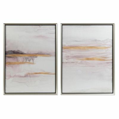 Schilderij DKD Home Decor 60 x 3,5 x 80 cm Abstract Stads (2 Stuks)