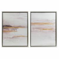 Schilderij DKD Home Decor 60 x 3,5 x 80 cm Abstract Stads (2 Stuks) - thumbnail