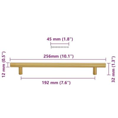 VidaXL Handvatten 5 st 192 mm roestvrij staal goudkleurig
