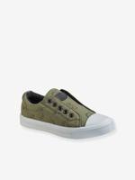 Elastische stoffen sneakers baby jongen kaki dino - thumbnail