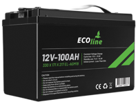 EcoLine - AGM 12V 100AH - 100000mAh VRLA Batterij - 330 x 171 x 217 - Deep Cycle Accu - thumbnail