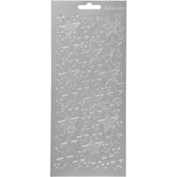 Creativ Company Stickers, sterren, vel 10x23 cm, zilver, 1 vel - thumbnail
