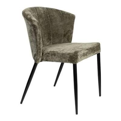 Dutchbone Eetkamerstoel 'Georgia' Chenille, kleur Groen