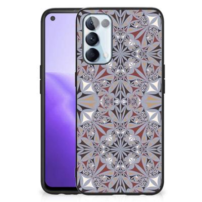 OPPO Reno5 5G | Find X3 Lite Marmeren Print Telefoonhoesje Flower Tiles OPPO Reno5 5G | Find X3 Lite Marmeren Print Telefoonhoesje Flower Tiles