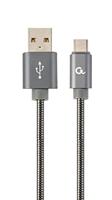 Cablexpert CC-USB2S-AMCM-2M-BG USB-kabel USB 2.0 USB A Micro-USB B, grijs - thumbnail