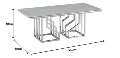 Hoofdtafel DKD Home Decor Wit Zilverkleurig Kristal Staal 120 x 60 x 40 cm