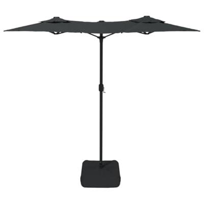 Parasol dubbel dak met LED's 316x240 cm antracietkleurig