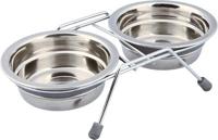 Voerbak voor honden Trixie Roestvrij staal 250 ml Dubbel 2 x 250 ml - thumbnail