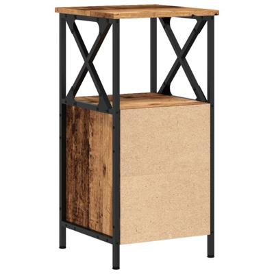 Nachtkastjes 2 st 34x35,5x70 cm bewerkt hout oud houtkleurig
