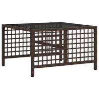 3-delige Loungeset met kussens poly rattan bruin - thumbnail