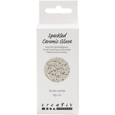 Creativ Company Gespikkeld keramiekglazuur, 999-1060 °c, dekkend, snow white, 60 ml/ 1 fles Creativ Company Gespikkeld keramiekglazuur, 999-1060 °c, dekkend, snow white, 60 ml/ 1 fles