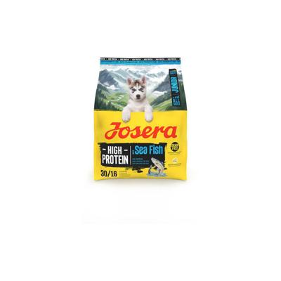 JOSERA Junior High Protein zeevis (1 x 900 g) | Premium droogvoer voor actieve honden vanaf 6 weken | zalm en zoete aardappel | graanvrij & eiwitrijk | L-carnitine & taurine | 1 stuks