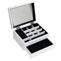 Doos-Juwelenkistje Home ESPRIT Wit Hout MDF 21 x 17 x 9 cm - thumbnail