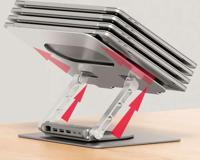 Verstelbare laptopstandaard + USB-C HDMI hub Unitek D1109B01 PD 100W - thumbnail