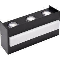 Mat Zwarte Tistow LED Wandlamp Buiten - 12W - 3-Lichts - 4200K - IP65 - thumbnail