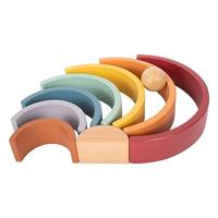 Small Foot houten regenboog bouw bogen met bal, - thumbnail
