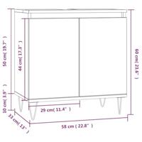 Badkamerkast 58x33x60 cm bewerkt hout bruin eikenkleur - thumbnail